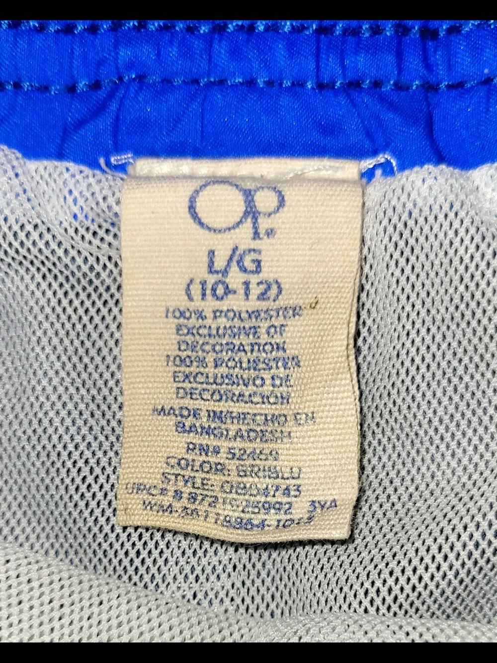 OP Boy's Blue and Black Graphic Swim Board Shorts Size L 10/12